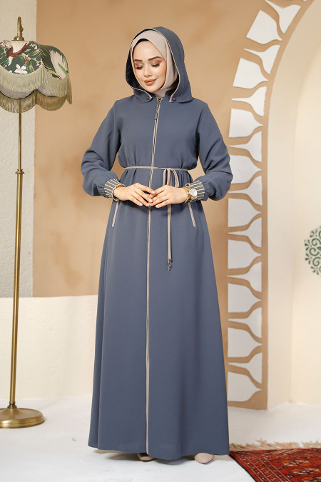 Modest Petrol Green Plus Size Abaya 81151PY - 1