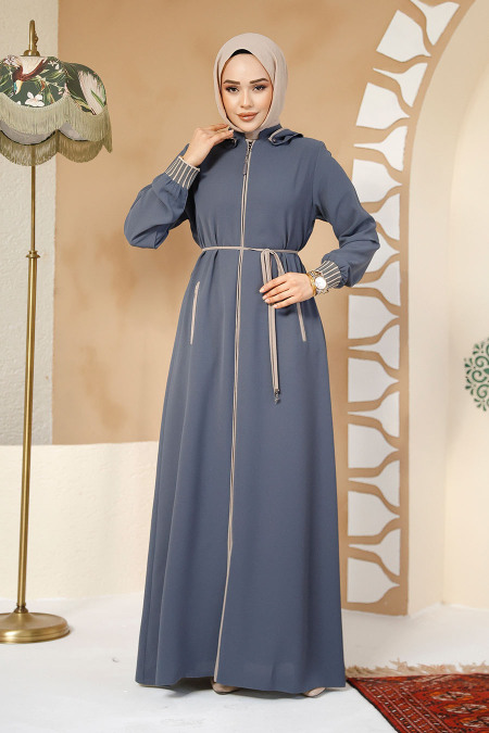 Modest Petrol Green Plus Size Abaya 81151PY - 2