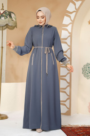 Modest Petrol Green Plus Size Abaya 81151PY - 4