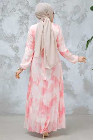 Modest Pink Chiffon Dress 34469P - 4