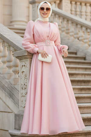 Modest Pink Evening Gown 45295P - 1