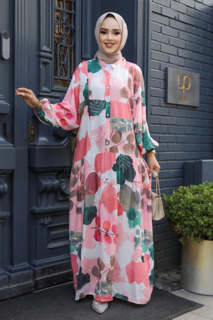 Modest Pink Maxi Dress 18236P - 2