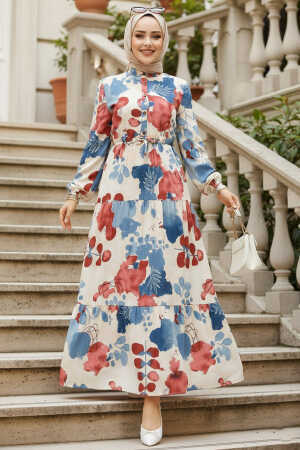 Modest Plum Color Maxi Dress 10214MU - 1