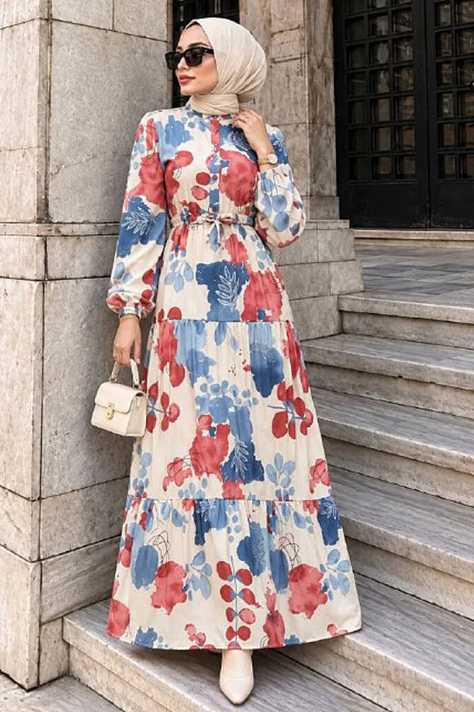 Modest Plum Color Maxi Dress 10214MU - NEVA STYLE