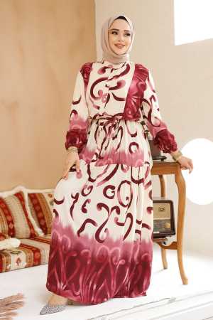 Modest Plum Color Summer Dress 10208MU - 1