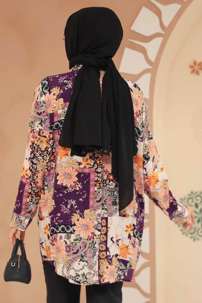 Modest Plum Color Top 20414MU - 3