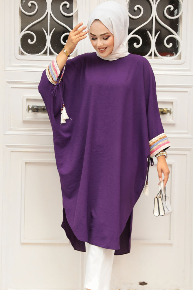 Modest Plum Color Tunic 210061MU - 1