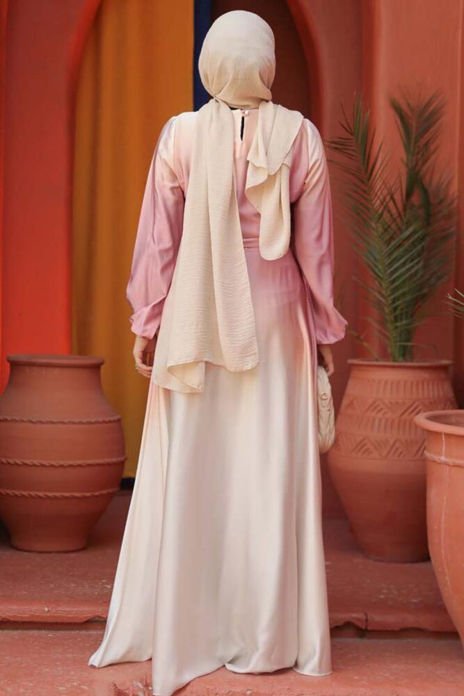Modest Powder Pink Bridesmaid Dress 42001PD - 5