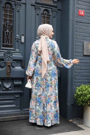 Modest Powder Pink Floral Dress 235805PD - 3