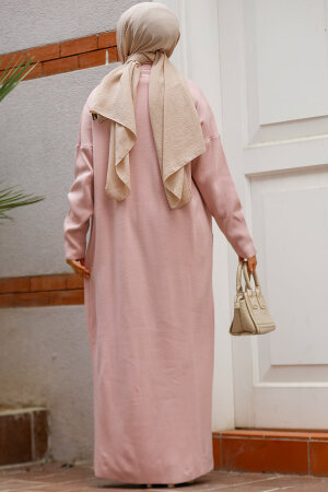Modest Powder Pink Knitwear Dual Suit 50049PD - 4