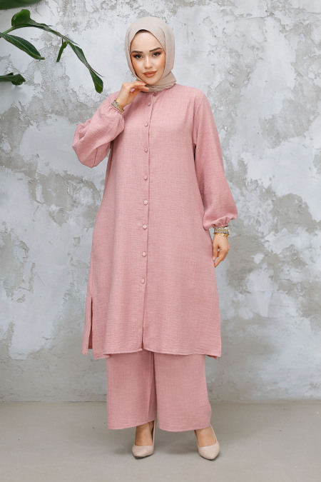 Modest Powder Pink Plus Size Dual Suit 25492PD - 2