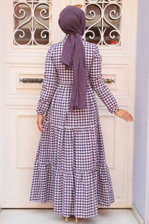 Modest Purple Long Sleeve Dress 2702MOR - 3