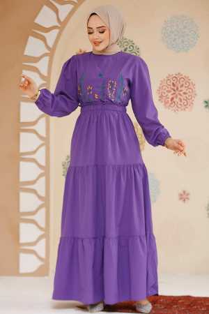 Modest Purple Maxi Dress 7063MOR - 1