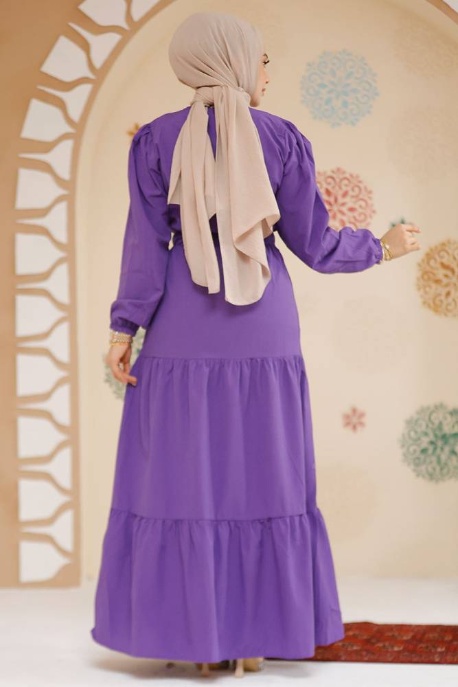 Modest Purple Maxi Dress 7063MOR - 3