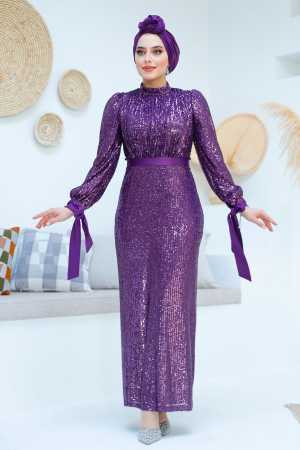 Modest Purple Prom Dress 4667MOR - 2