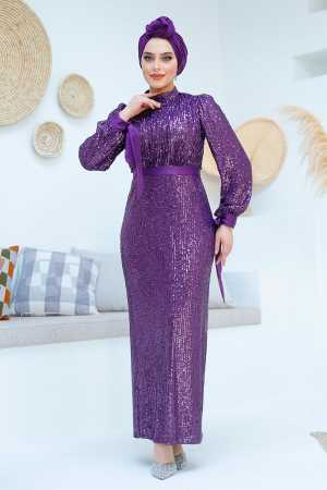 Modest Purple Prom Dress 4667MOR - 1