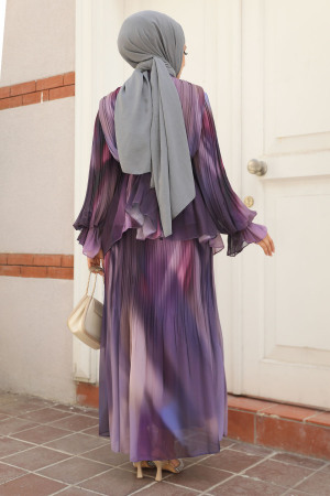Modest Purple Skirt Dual Suit 45291MOR - 3