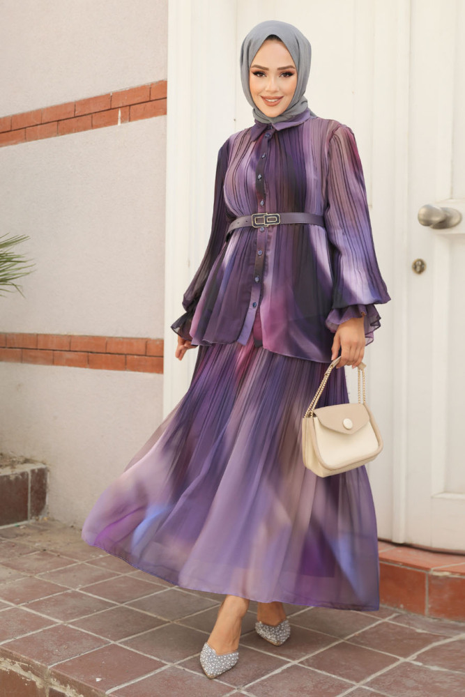 Modest Purple Skirt Dual Suit 45291MOR - 1