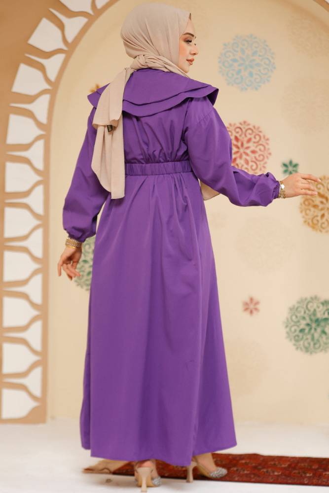 Modest Purple Summer Dress 20229MOR - 3