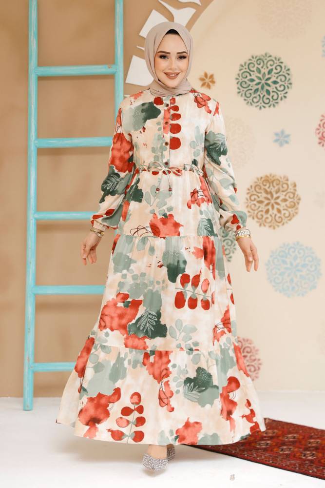 Modest Red Maxi Dress 10214K - 1