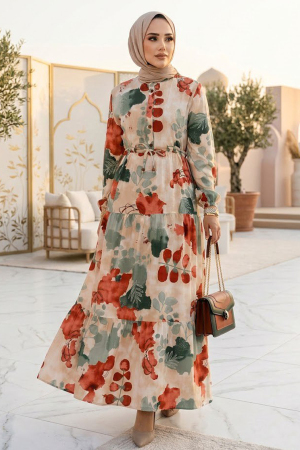 Modest Red Maxi Dress 10214K - NEVA STYLE