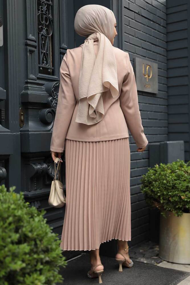 Modest Skin Color Dual Skirt Suit 12601TEN - 2