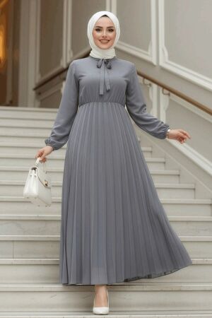 Modest Smoke Color Chiffon Maxi Dresses 50351FU - 1