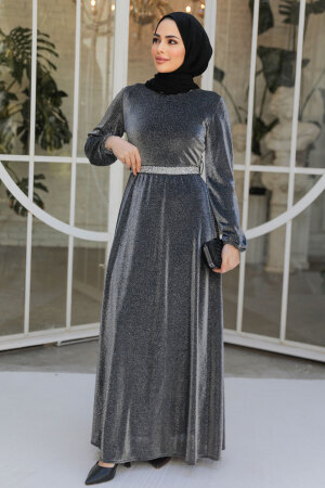 Modest Smoke Color Elegant Evening Gowns 42541FU - 2
