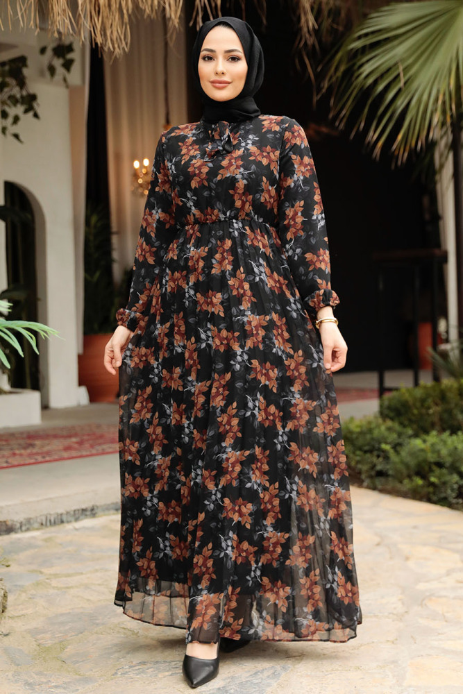 Modest Smoke Color Floral Dresses 50357FU - 1
