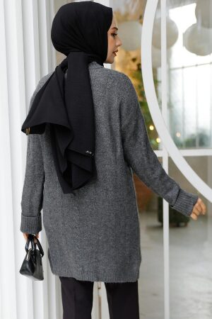Modest Smoke Color Knitwear Jumper Top 20051FU - 3