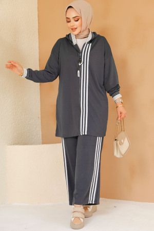 Modest Smoke Color Modal Fabric Dual Suit 60061FU - 1
