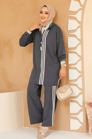 Modest Smoke Color Modal Fabric Dual Suit 60061FU - 3
