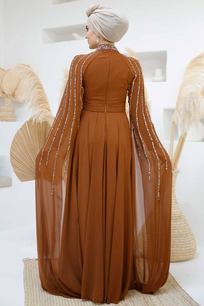 Modest Sunuff Colored Bridesmaid Dress 47381TB - 4