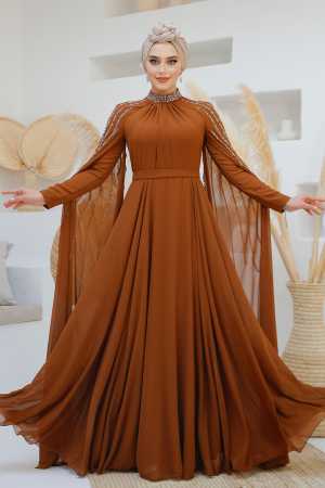 Modest Sunuff Colored Bridesmaid Dress 47381TB - 1