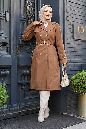 Modest Sunuff Colored Trench Coat 60500TB 