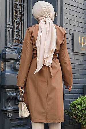 Modest Sunuff Colored Trench Coat 60500TB - 3