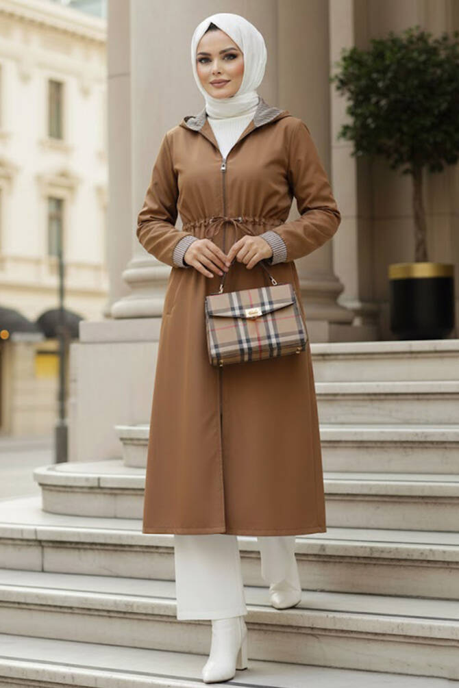 Modest Sunuff Colored Trench Coat 685TB - 1