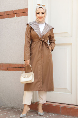 Modest Sunuff Colored Trench Coat 689TB - 3