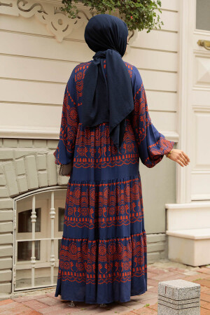 Modest Terra Cotta Floral Dress 11270KRMT - 4