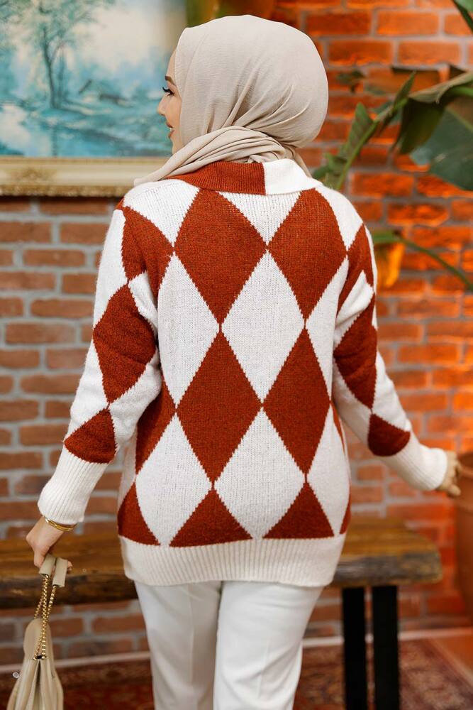Modest Terra Cotta Knitwear Jumper Top 121402KRMT - 3