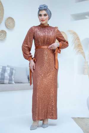 Modest Terra Cotta Prom Dress 4667KRMT - 1