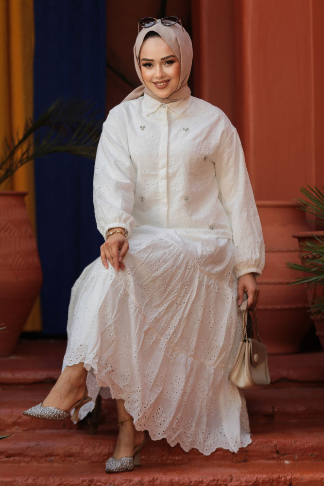 Modest White Dual Suit 14271B - 1