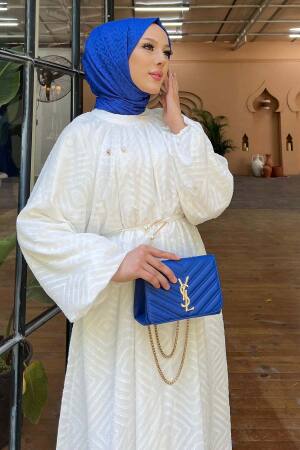Modest White Summer Dress 14291B - 3