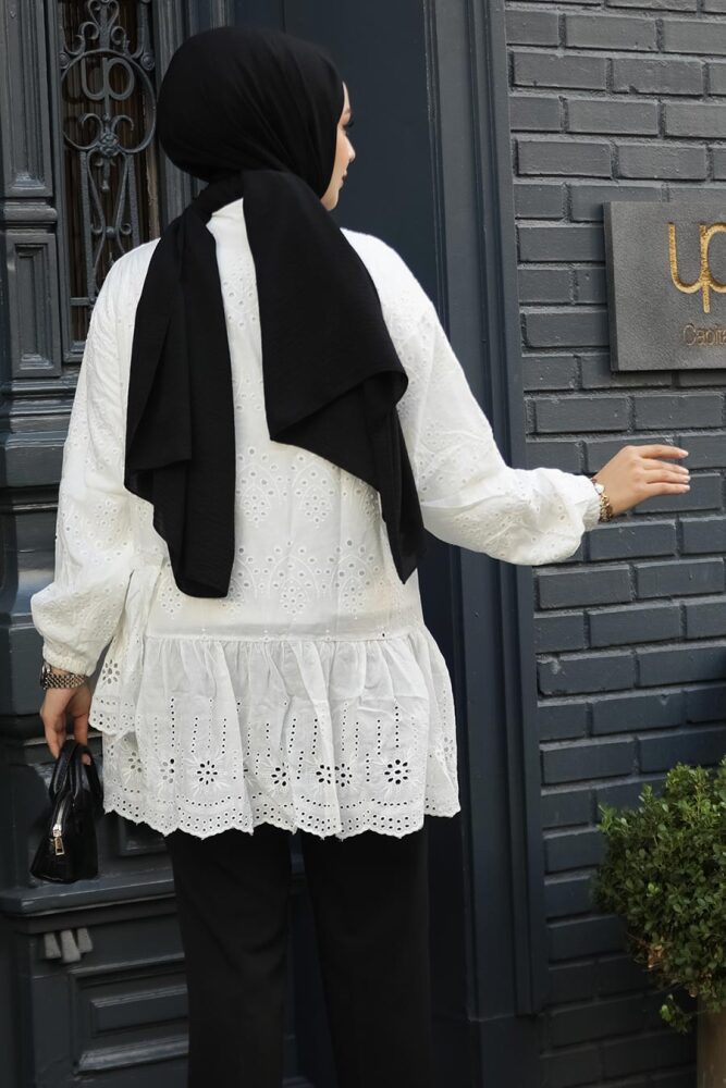 Modest White Top 13761B - 3
