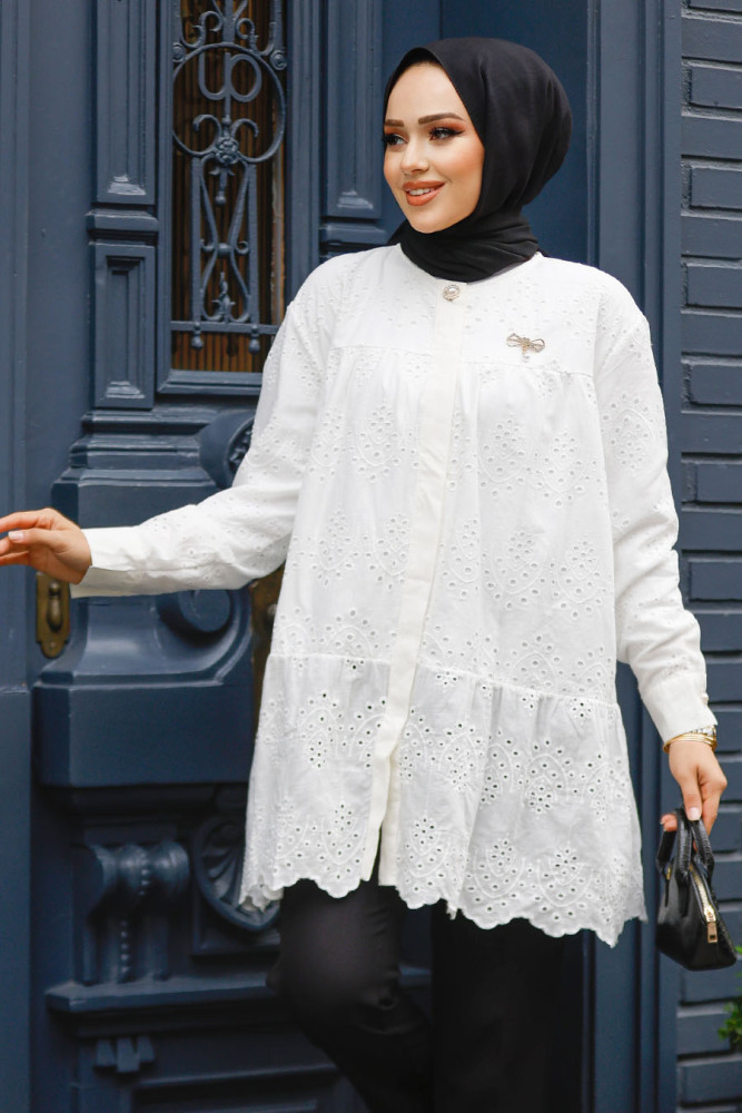 Modest White Top 14241B - 2