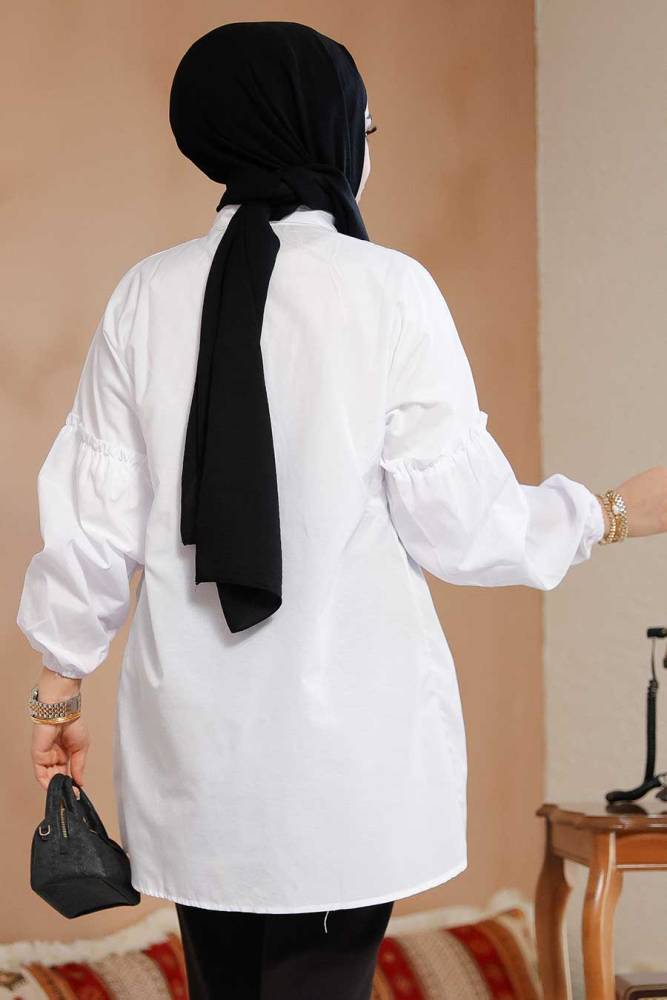 Modest White Top 40603B - 4