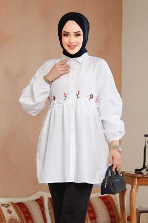 Modest White Top 40603B - 3