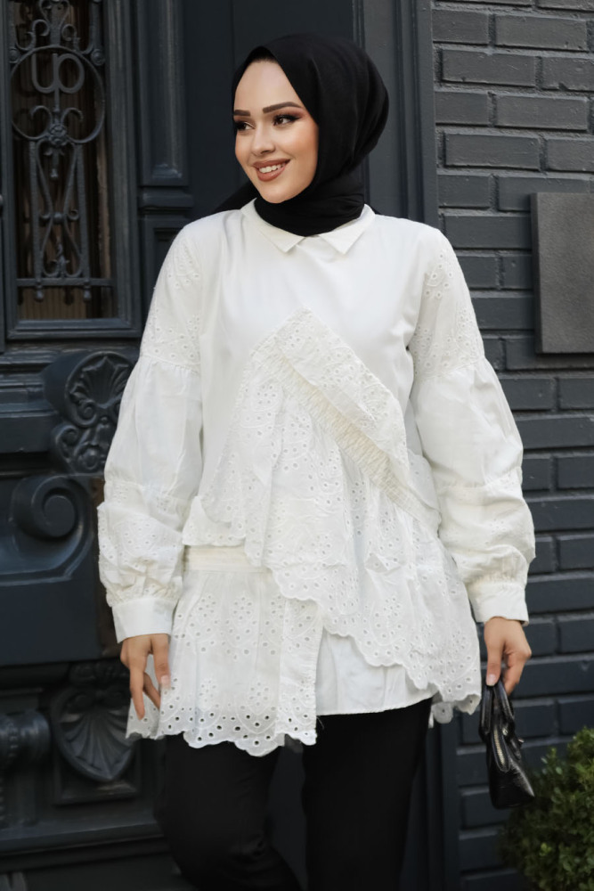 Modest White Tunic 14221B - 2