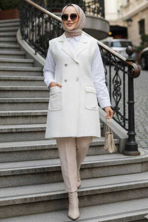 Modest White Vest 61392B - 1