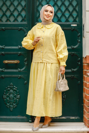 Modest Yellow Skirted Dual Suit 30004SR - 2